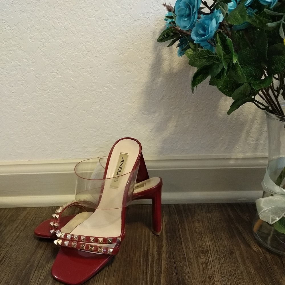 fashion red high heel sandal